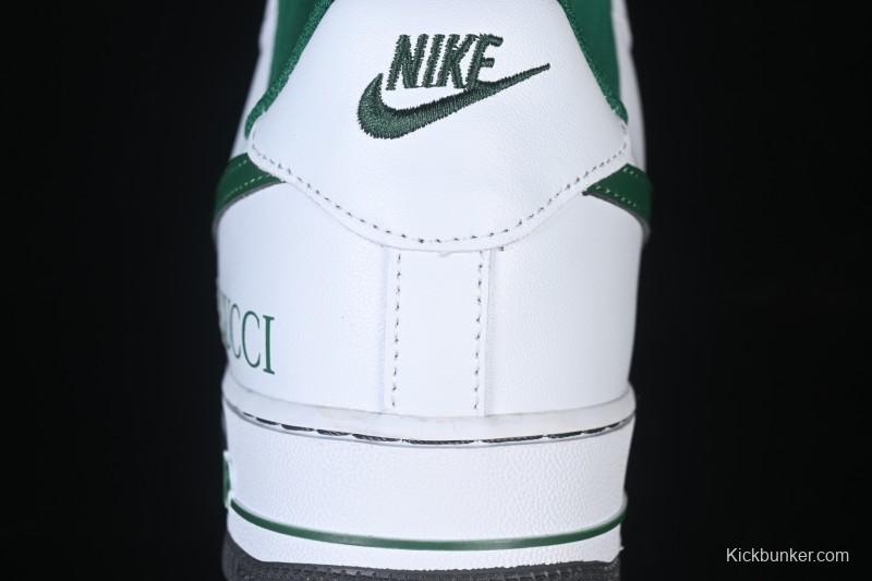 Nike Air Force 1 '07 Low Gucci Collaboration Pattern Grass Green Casual Sneakers - AH8462-004