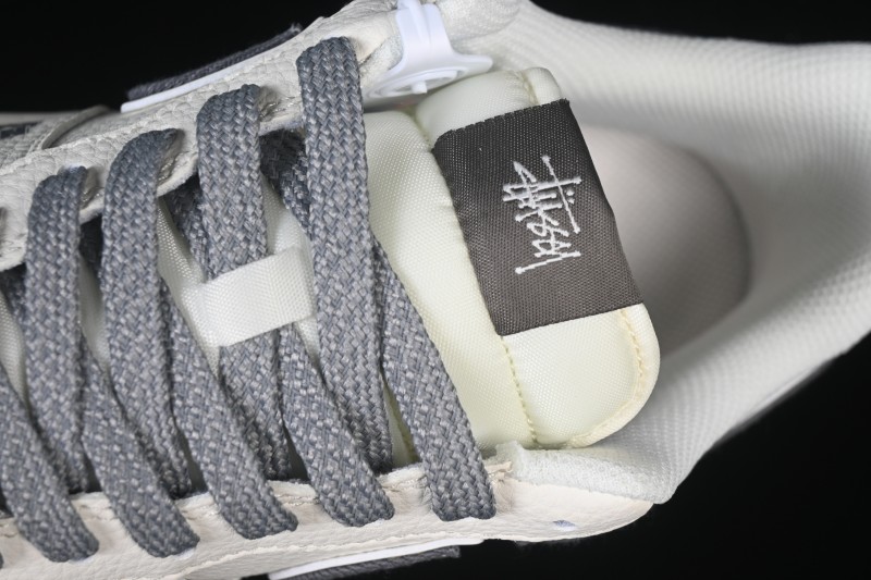 Nike Air Force 1'07 Low Stussy Collaboration Light Gray Canvas Casual Sneakers - JP8028-011