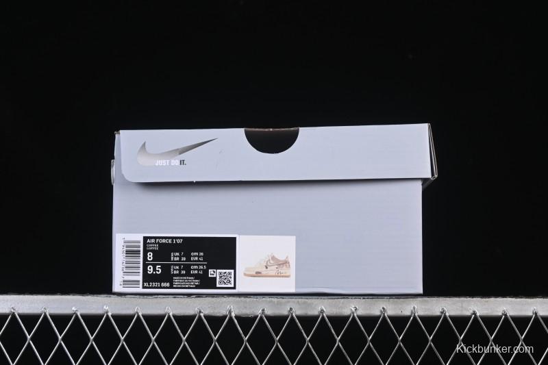Nike Air Force 1 '07 Low Milk Coffee Bear Hand-Drawn Doodle Casual Sneakers - XL2321-666