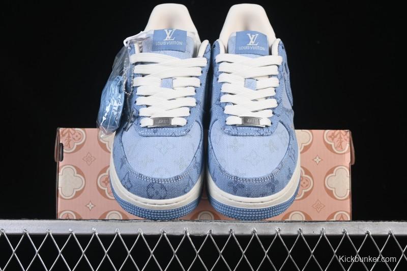 Nike Air Force 1 '07 Low LV Collaboration Light Blue Casual Sneakers - YF9511-823