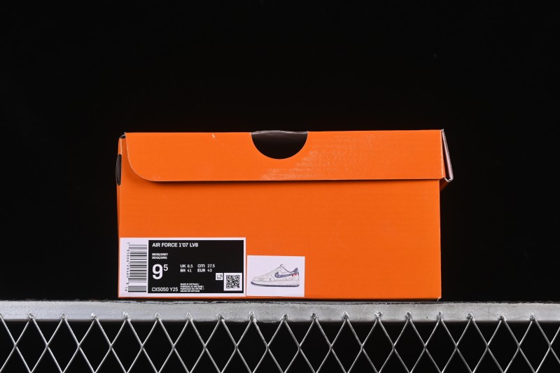 Nike Air Force 1 '07 Low LV Collaboration Grey Hook Woven Label Casual Sneakers - CX5050-Y25