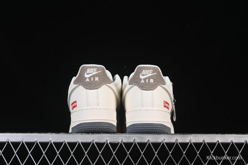 Nike Air Force 1 '07 Low Supreme Collaboration Beige Canvas Casual Sneakers - XX3168-210