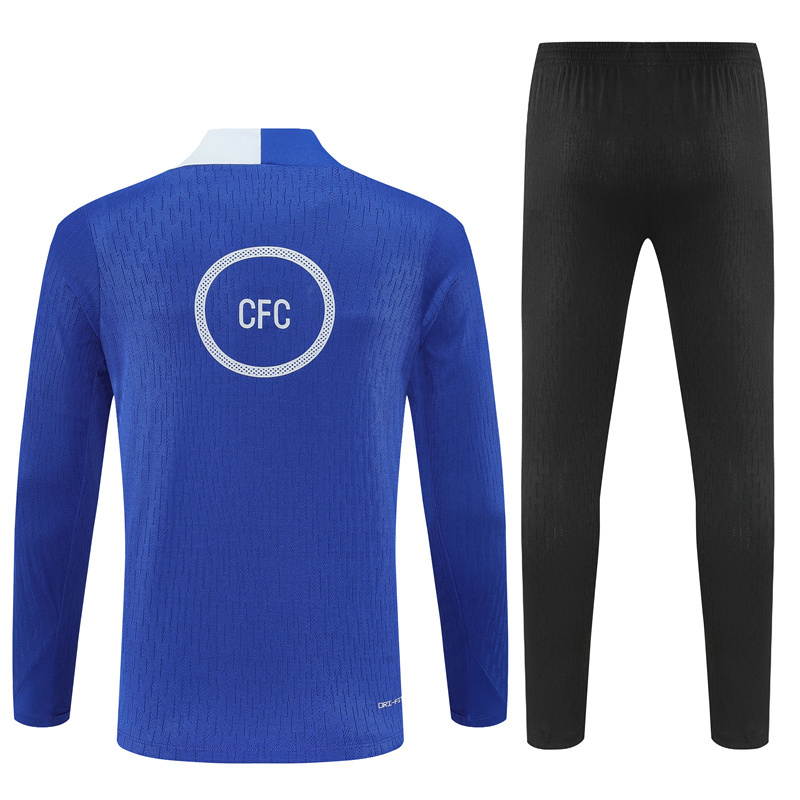 Player Version 25/26 Chelsea Color Blue T90 Half Zipper Jacket+Long Pants