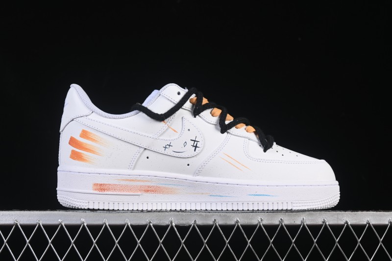 Nike Air Force 1 '07 Low Hand-Painted Zodiac Scorpio Canvas Sneakers - 10241122