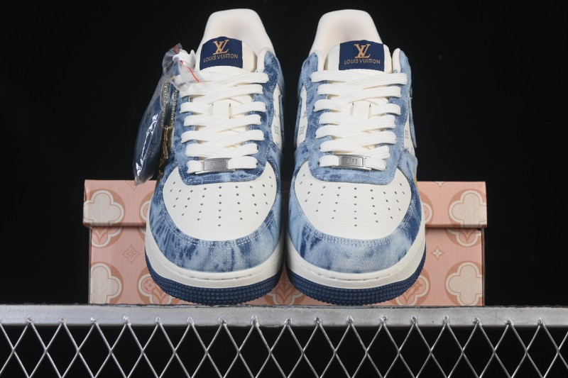 Nike Air Force 1 '07 Low LV Collaboration Denim Blue Casual Sneakers - YF9511-818