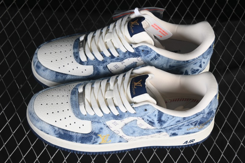Nike Air Force 1 '07 Low LV Collaboration Denim Blue Casual Sneakers - YF9511-818