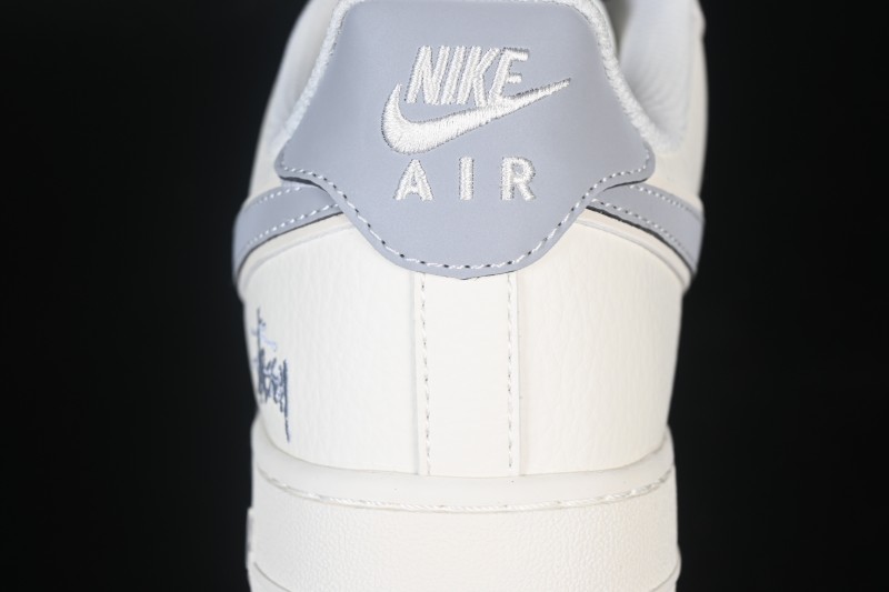 Nike Air Force 1 '07 Low Stussy Sneakers with Grey Swoosh and Full-Length Air Cushion - CS5288-040