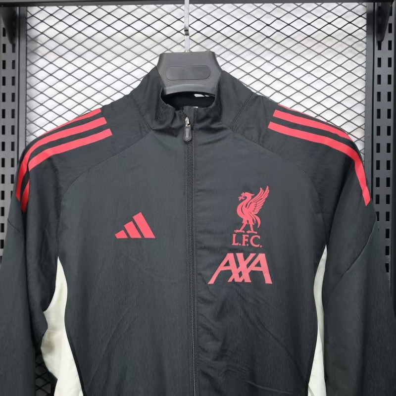 25/26 Liverpool Black Windbreaker (with Inner Lining)