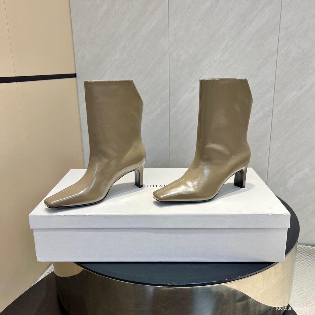 Khaite 2025 SS Collection Square Toe Slip-On Ankle Boots - KFY00390