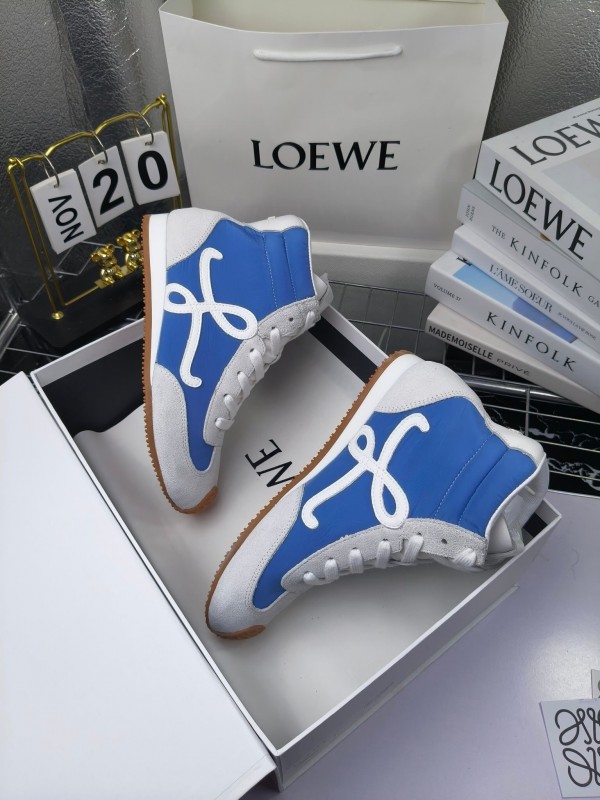 LOEWE High-Top German Training Sneakers Retro Fashion Casual White Shoes - LY00330
