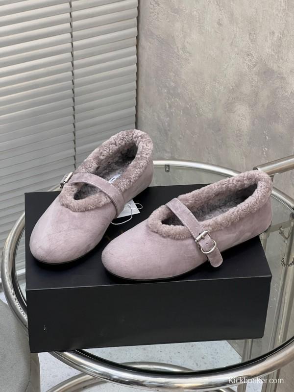 Alaia Fall/Winter 2025 Wool Mary Jane Ballet Flats - KFY00310