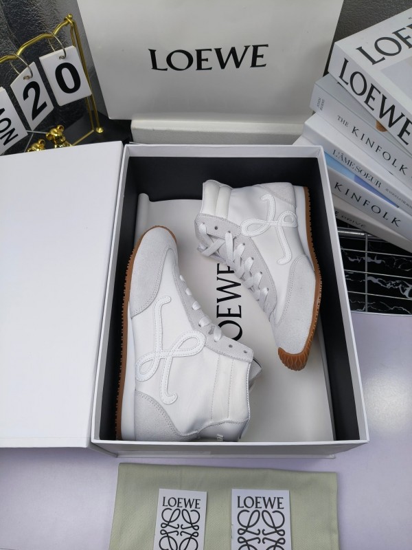 LOEWE High-Top German Training Sneakers Retro Fashion Casual White Shoes - LY00330