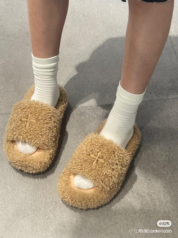 SMFK 2025SS Fur Mule Sandals Latest Popular Cross Pattern - KFY00230