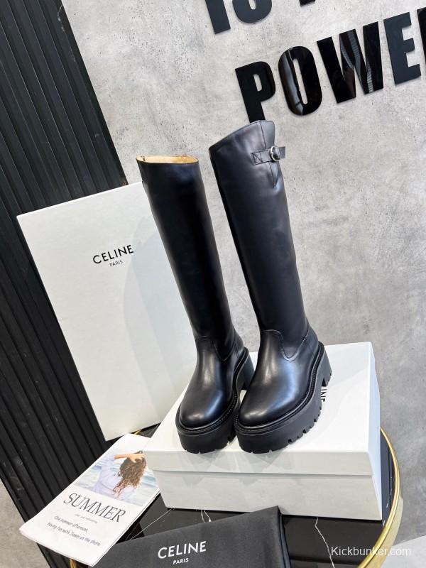 Celine 2025/SS Belt Buckle Knee High Boots - LY00420