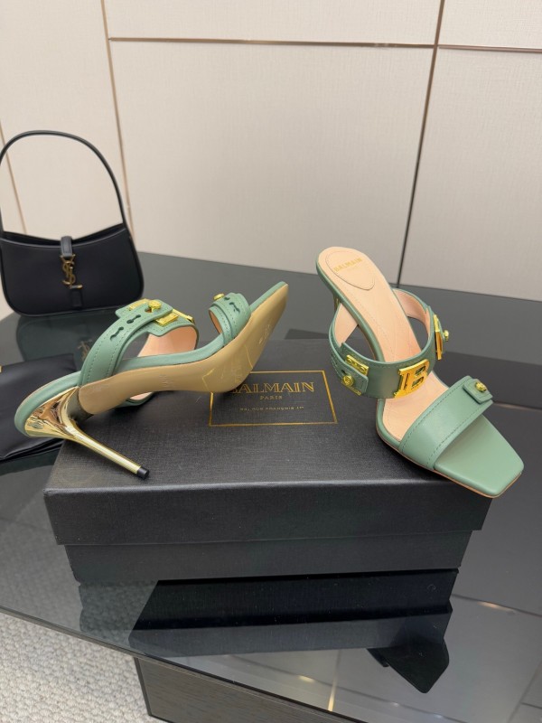 Balmain 2025 SS Metal Heel High Heel Sandals - KFY00320