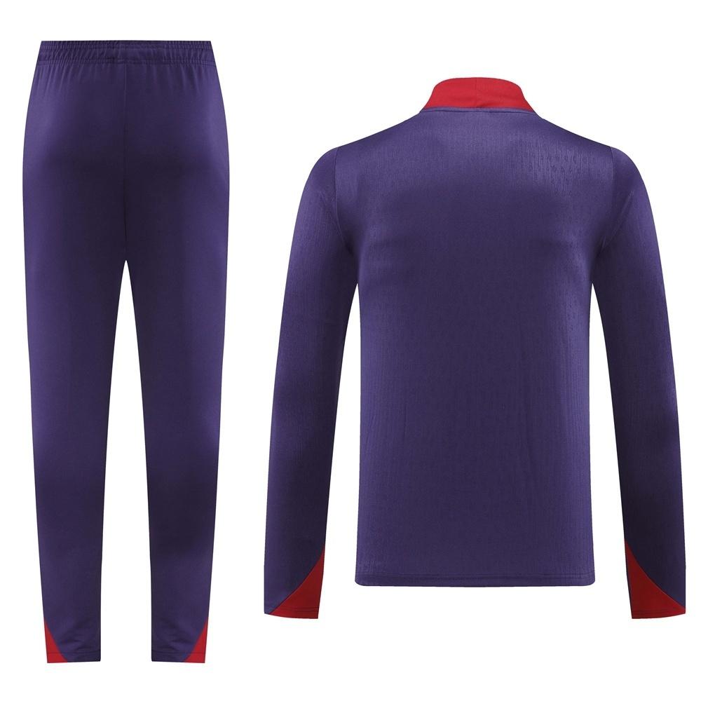 2025 England Purple Half Zipper Jacket+Long Pants