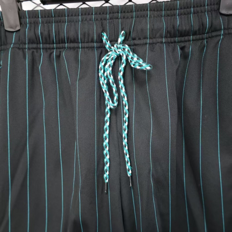 25/26 Liverpool Adidas Original Black with Teal Pinstripes Shorts