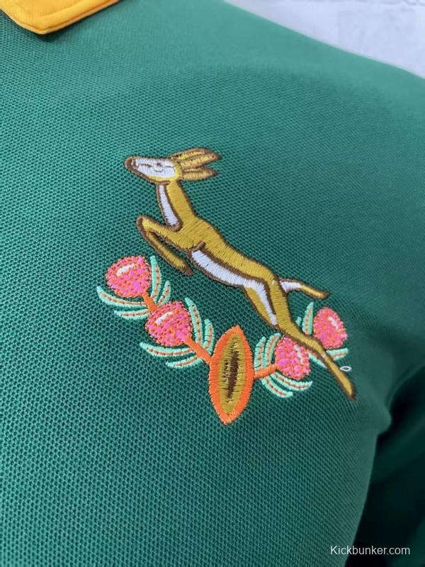 2026 South Africa Green Long Sleeve Polo Rugby Jersey