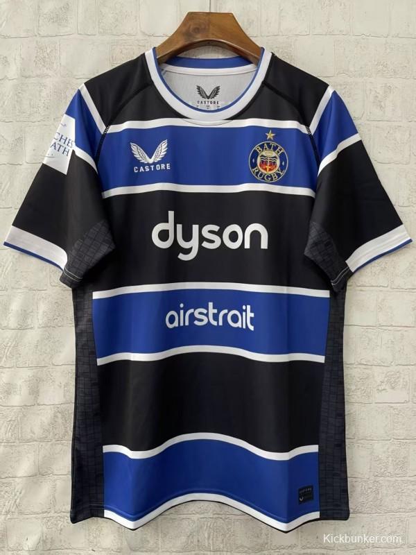 25/26 Bath Rugby Blue with Black and White Hooped Jersey