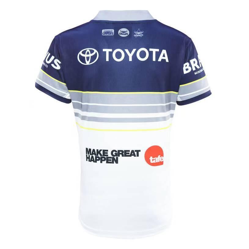 25/26 North Queensland Cowboys White and Navy with Grey Stripes Jersey
