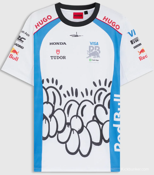 25/26 F1 Racing 92 White with Blue Artistic Cloud Pattern Jersey