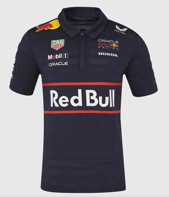 2026 F1 Oracle Red Bull Racing Navy with Red Stripes Polo Shirt