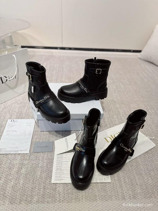 DIOR CHRONO Ankle Boots with CD Logo and Branded Zipper - LY00340