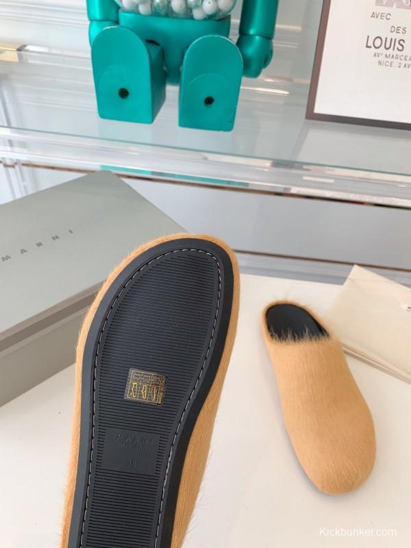 Marni 2025/SS Mule Shoes with Pony Hair Design - LY00