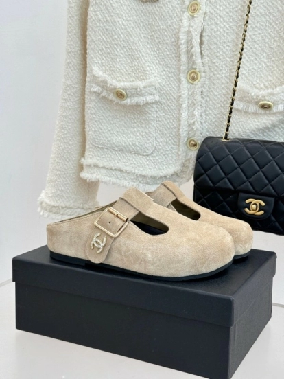 Chanel 2025 SS Minimalist Retro Birkenstock Sandals Half-Slip - KFY00280