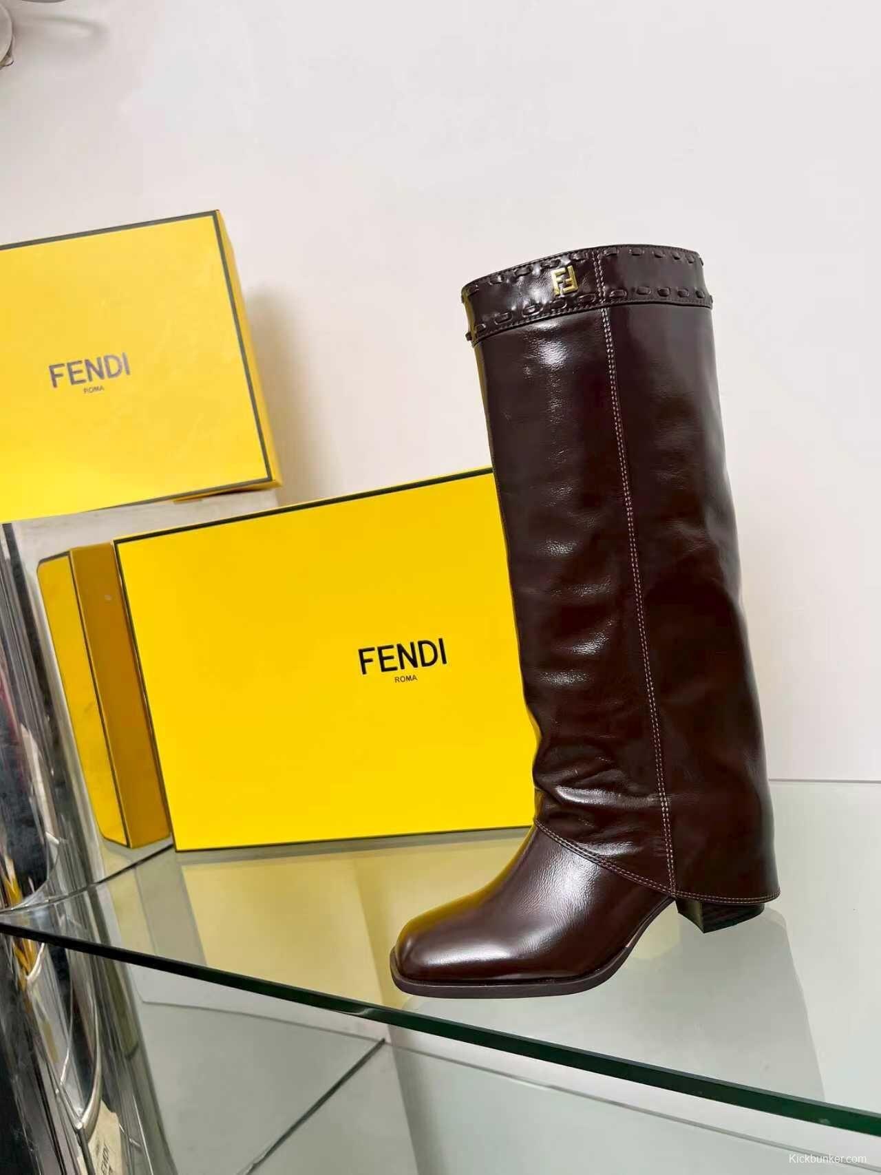 Fendi 2025 SS Wide Leg Boots with Block Heel - LY00510