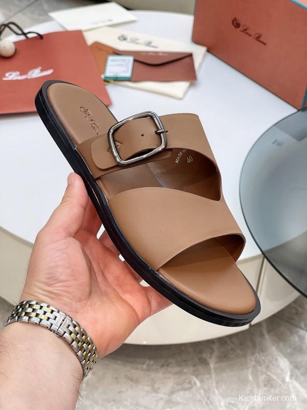 Loro Piana 2025 SS Men's Spring Summer Slippers with High-Quality Stitching and Comfortable Sole - AS00250