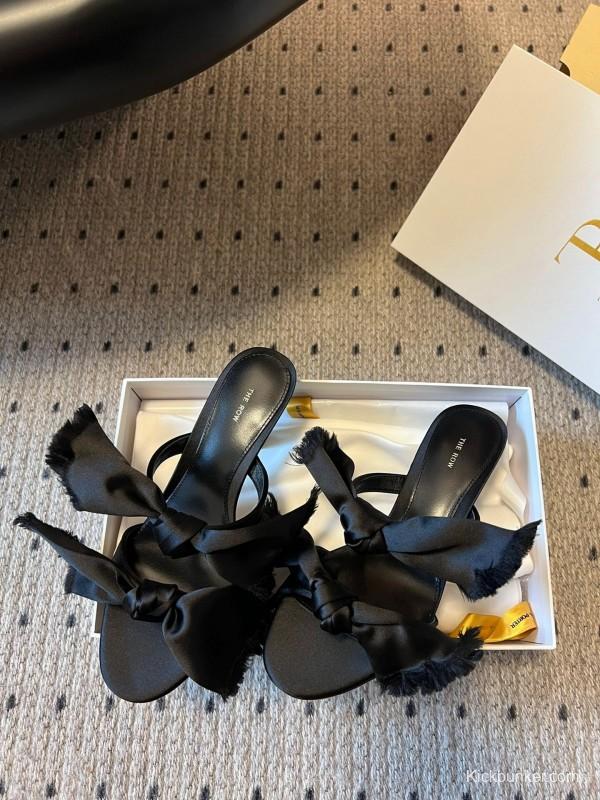 The Row 25ss Handwoven Bow Mule Sandals - KFY00280