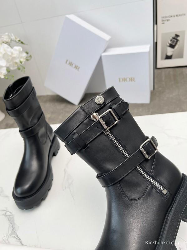 Dior 2025/ss Retro British Style Brogue New Knight Boots - LY00390