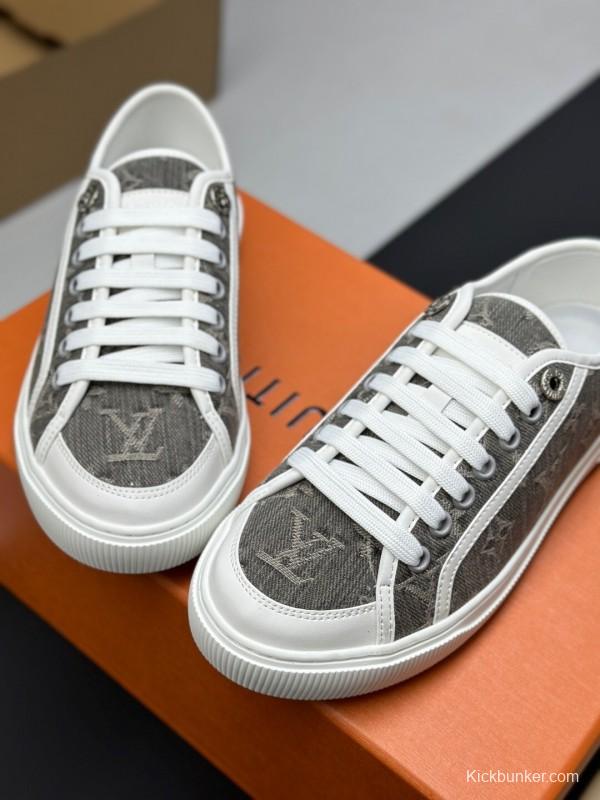 Louis Vuitton Time Out Series Monogram Animal Print Casual White Sneakers - Time Out