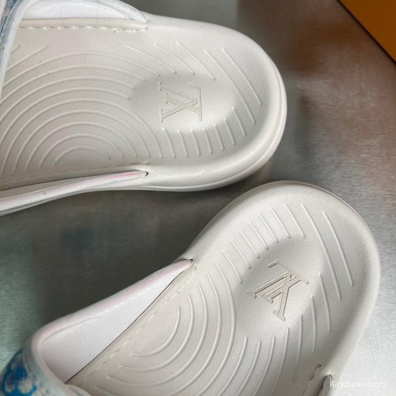 Louis Vuitton Miami Mule Slip-On Sandals with Velcro Strap - YC