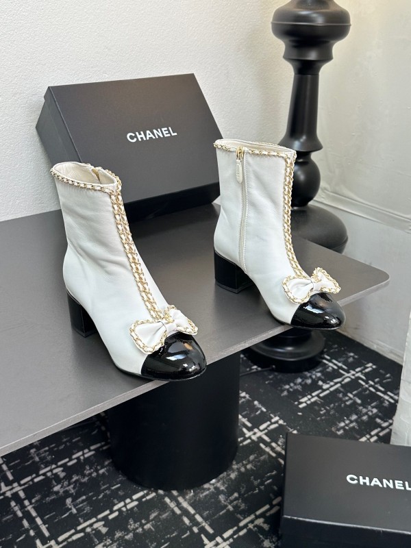 Chanel 2025/SS Bow Chain Stiletto Ankle Boots - LY00370
