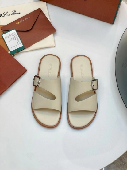Loro Piana 2025 SS Men's Spring Summer Slippers with High-Quality Stitching and Original Sole - AS00250