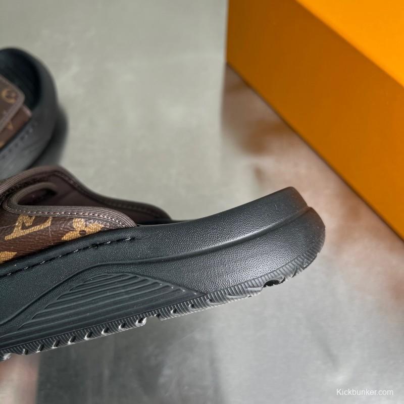 Louis Vuitton Miami Mule Slip-On Sandals with Velcro Strap - YC