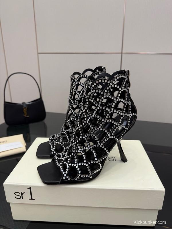 Sergio Rossi Mermaid Sandals 2025 SS Collection Fishnet High Heels - KFY00470