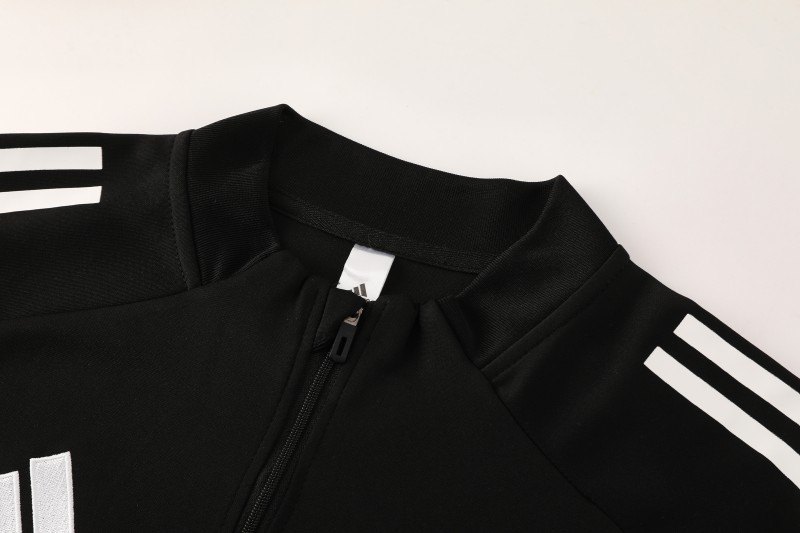 25/26  Adidas Black Full zipper Jacket Tracksuit+ long pants