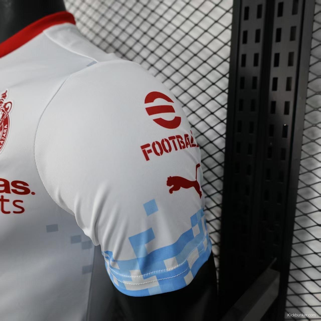 Player Version 25/26 Chivas Guadalajara Esports Third White with Pixel Art Pattern Jersey