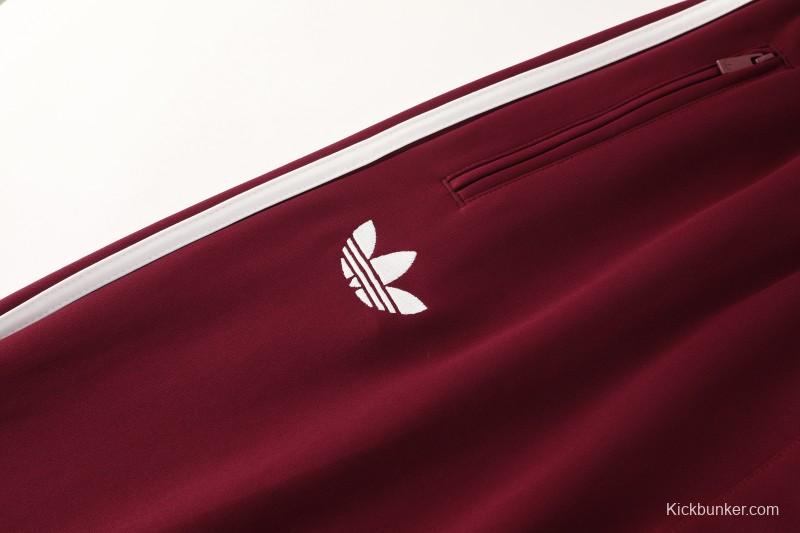 2026 Adidas x OASIS Wine Full Zipper Jacket + Long Pants