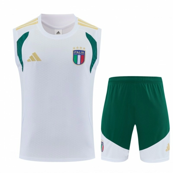 26/27  Italy White Sleeveless Training Vest +Shorts Set