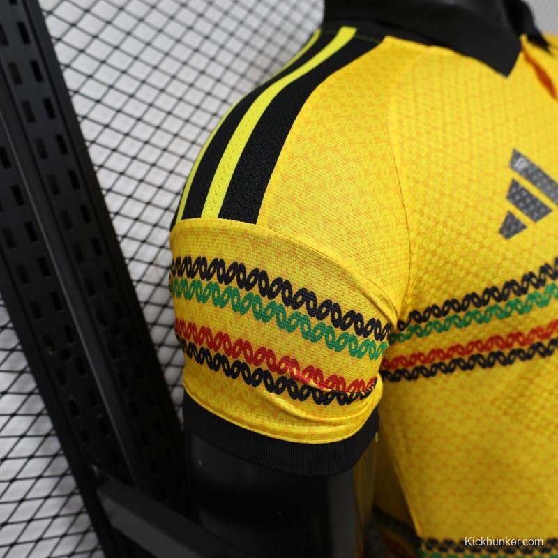 Player Version 2027 Jamaica Home Yellow with Reggae Stripe Jersey