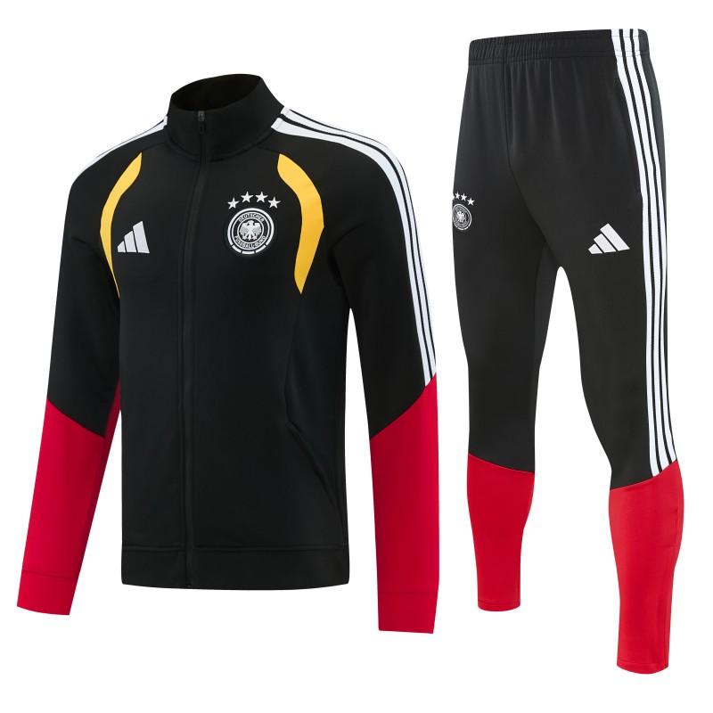 26/27 Germany  Black Full Zipper Jacket Tracksuit + Long Pants