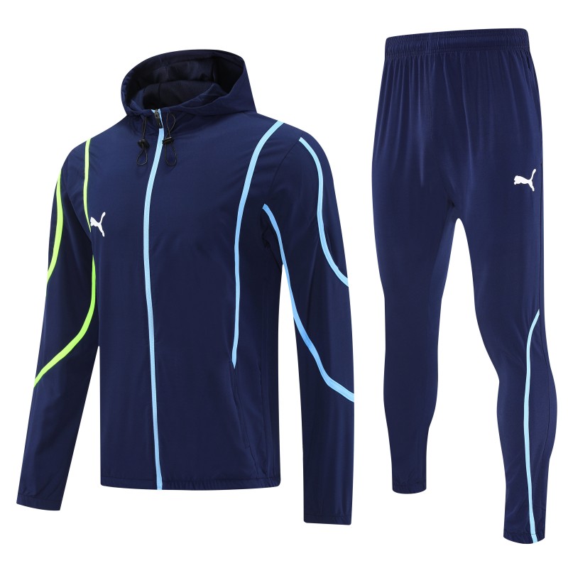26/27 Puma Navy Blue Full Zipper Hooded Jacket Tracksuit + Long Pants
