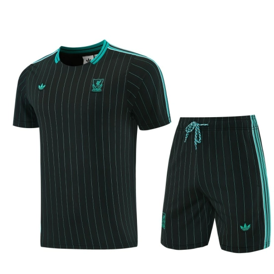 26/27  Liverpool  Black Short Sleeve+Soccer Shorts