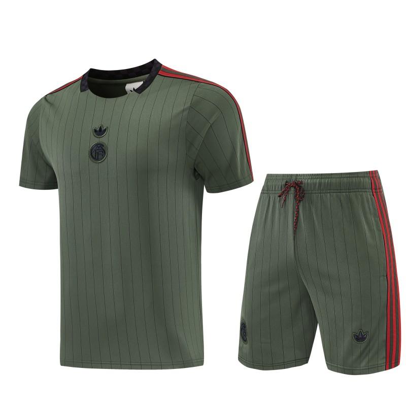 26/27 Bayern München  Forest Green  Pinstripe  Short Sleeve+Soccer Shorts