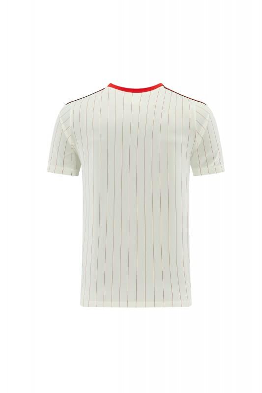 26/27 Benfica × Adidas Originals Off-White Pinstripe Short Sleeve+Soccer Shorts