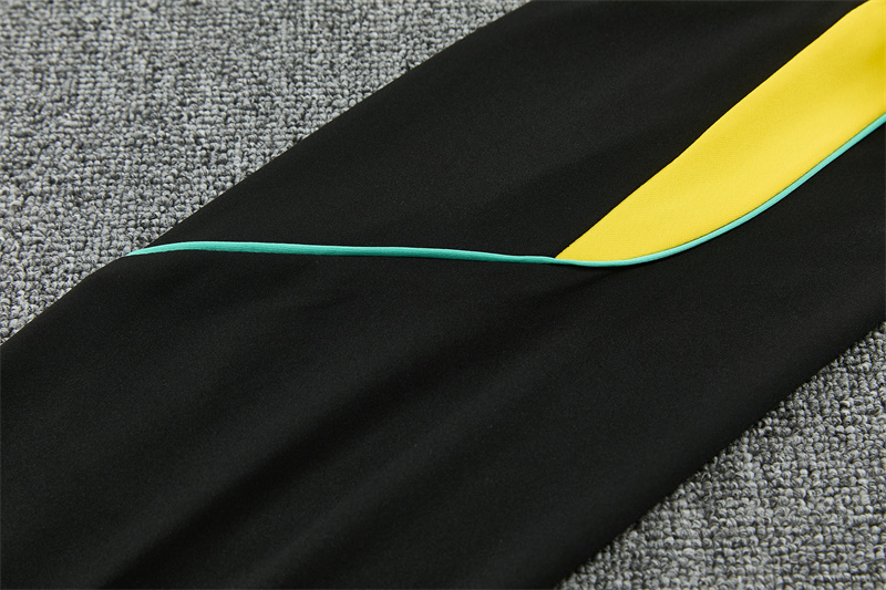 2026 Brazil Black & Yellow Half Zipper Jacket Tracksuit + Long Pants